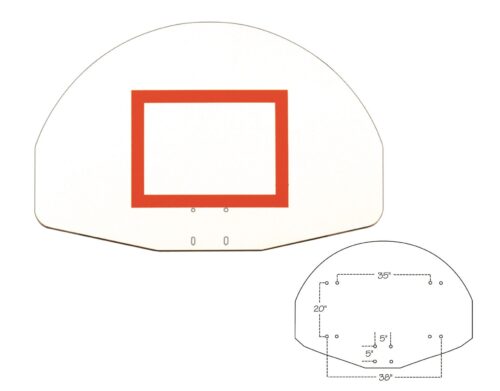 First Team Aluminum Backboard Fan Shaped 36 x 54 inch-FT270