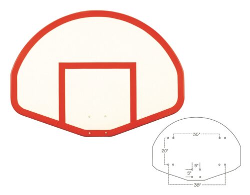 First Team Fiberglass Backboard Fan Shaped 39 x 54 inch-FT275