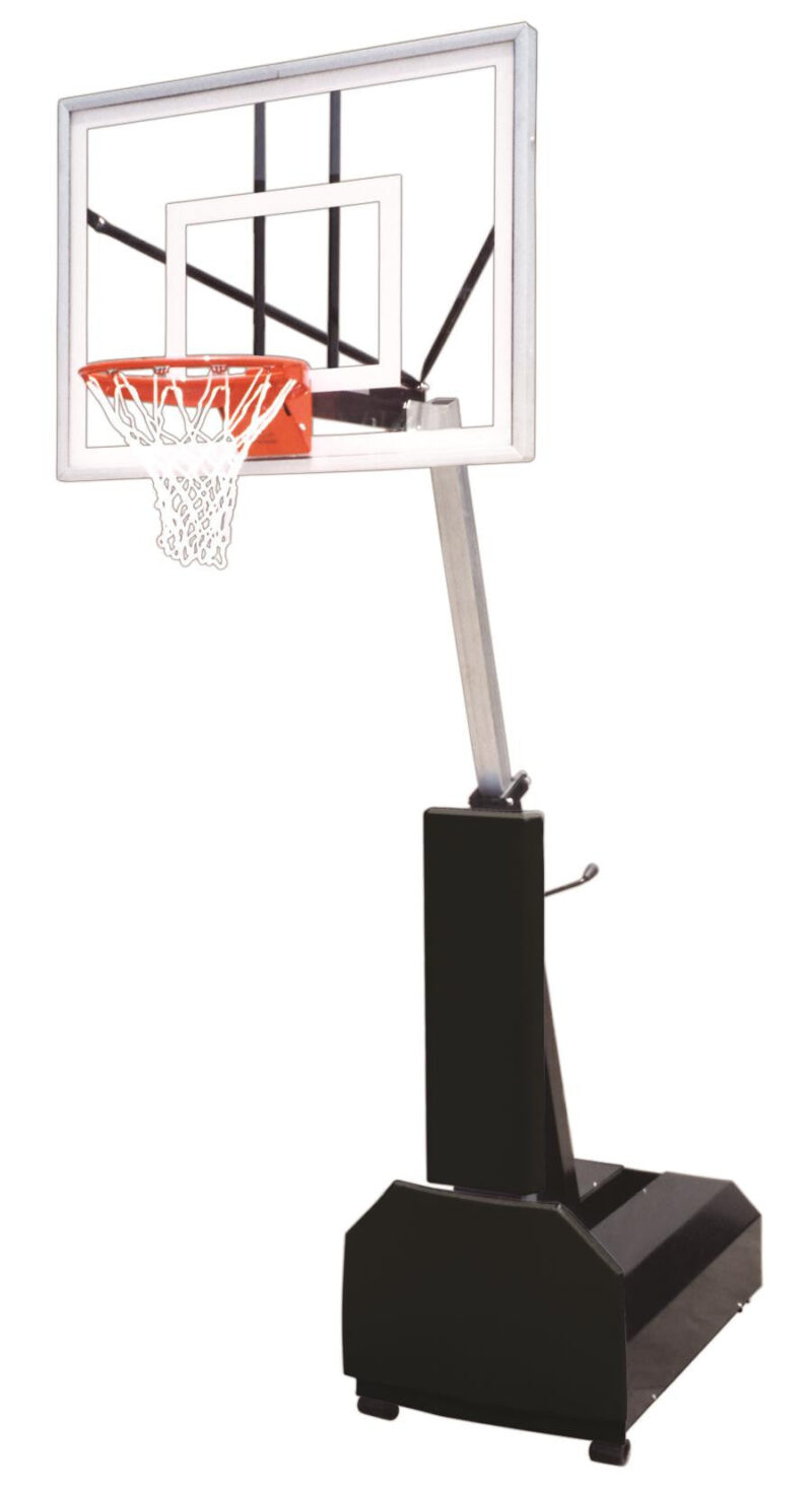 First Team Fury Turbo Adjustable Portable Basketball Hoop 54 inch Tempered Glass