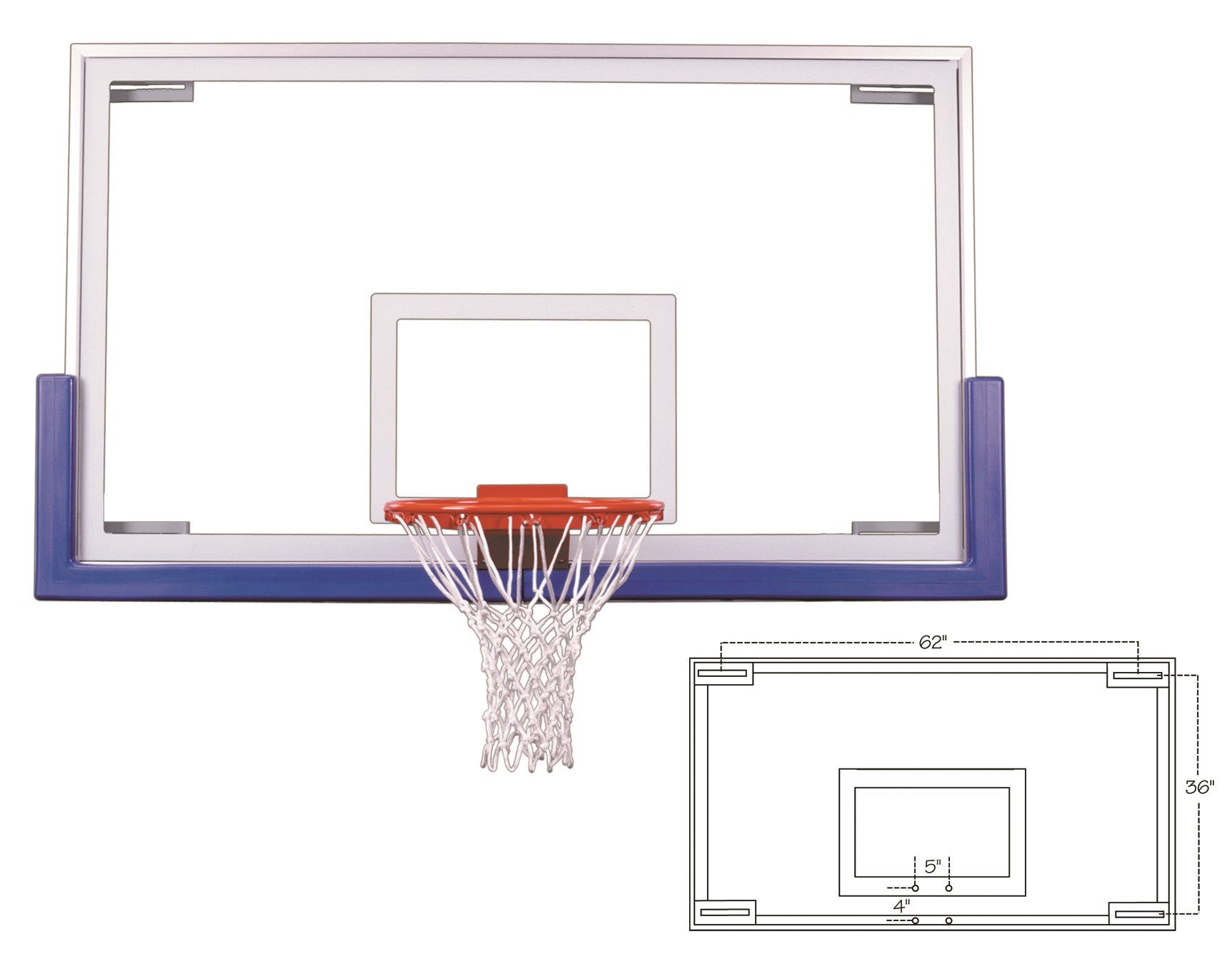 First Team Official Competition Glass Backboard Unbreakable 42 x 72 inch - FT235