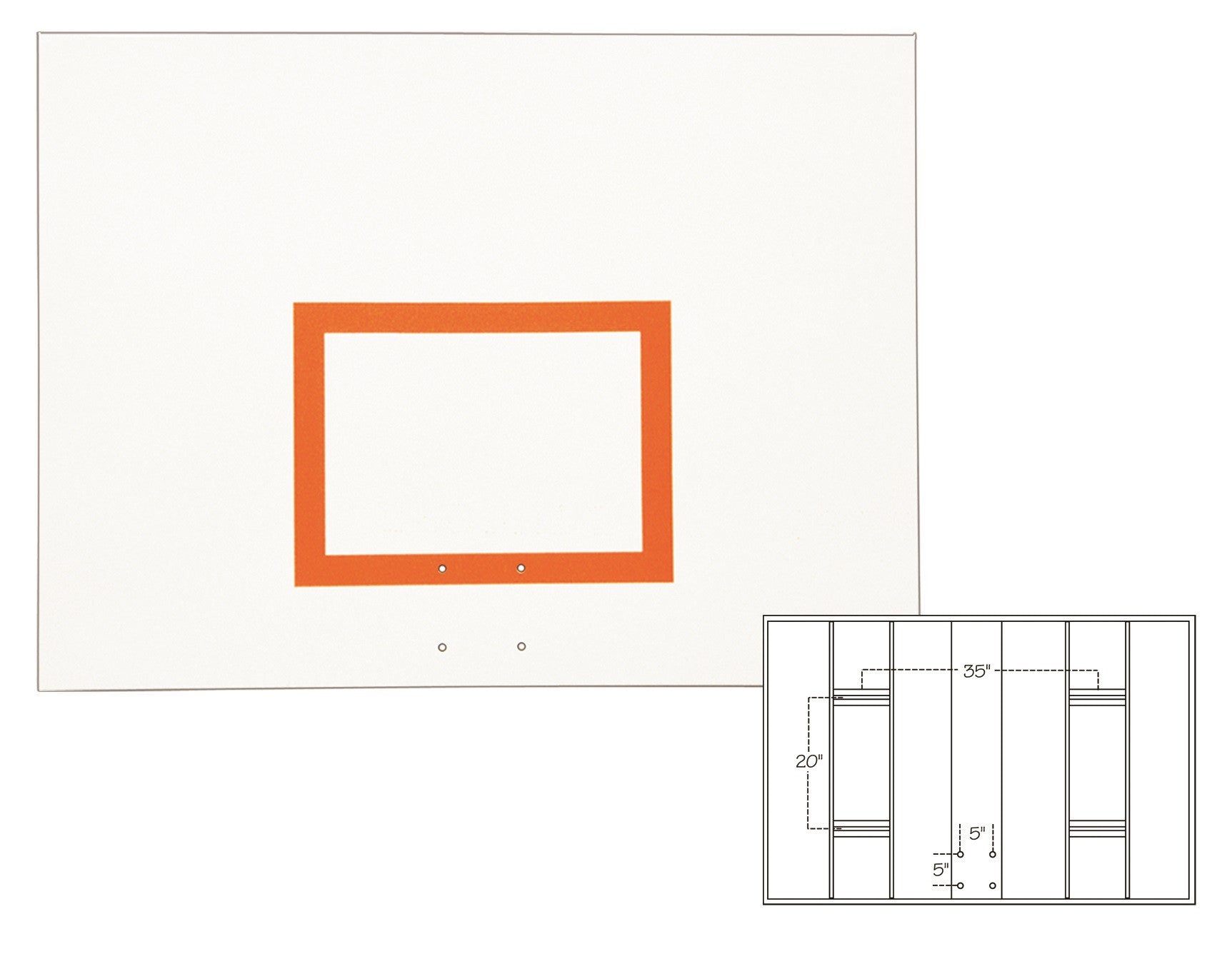 First Team Steel Backboard with Brackets 42 x 60 inch-FT260B