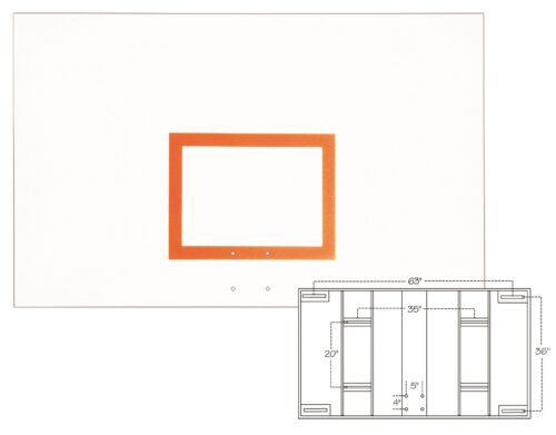 First Team Steel Backboard with Brackets 42 x 72 inch-FT265B