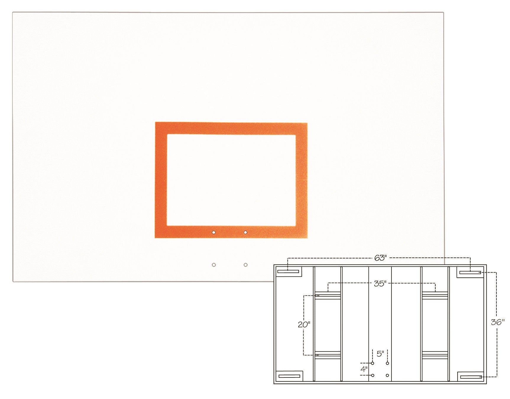 First Team Steel Backboard with Brackets 42 x 72 inch-FT265B