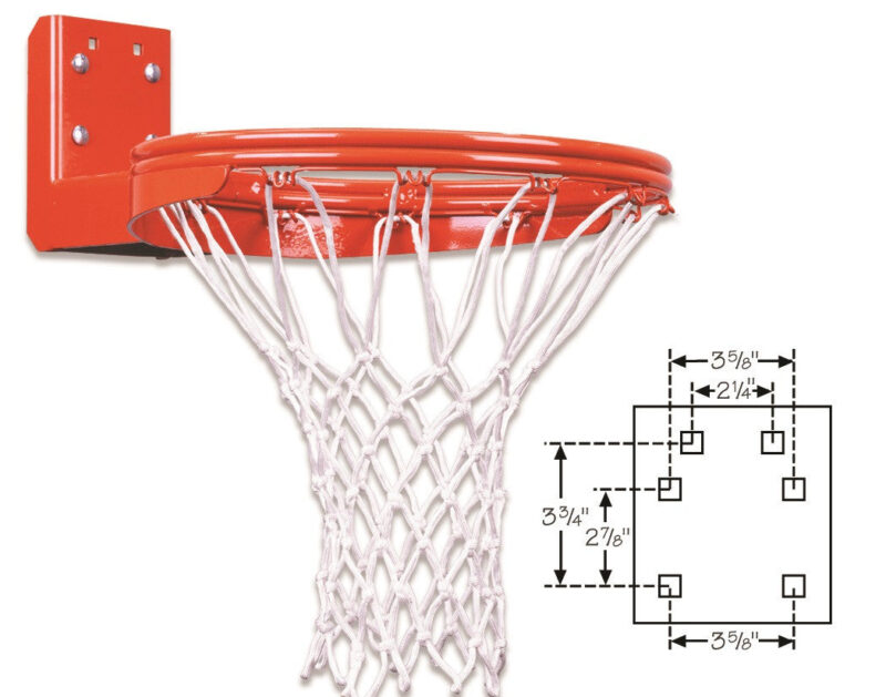 First Team Super Duty Double Rim Rear Mount Fixed Basketball Goal FT170DR