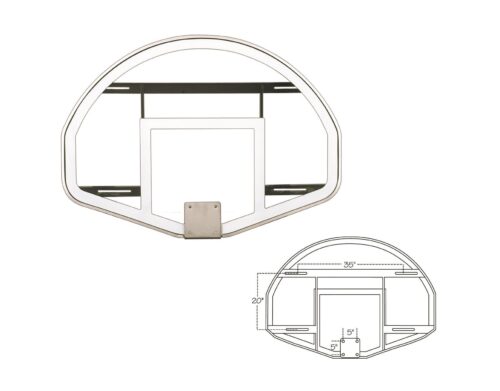 First Team Tempered Glass Backboard Fan Shaped 39 x 54 inch-FT233