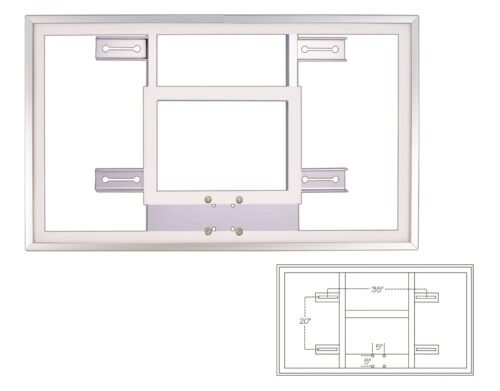 First Team Tempered Glass Response Backboard with H-Frame 36 x 60 inch-FT230H