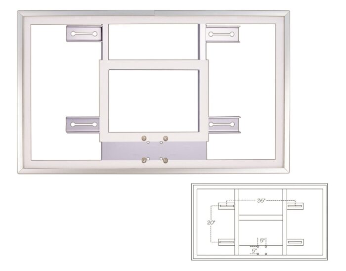 First Team Tempered Glass Response Backboard with H-Frame 36 x 60 inch-FT230H