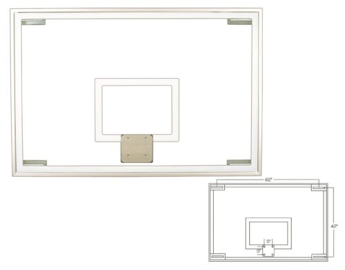First Team Traditional Competition Glass Rectangular Conversion Backboard 48 x 72 inch-FT236