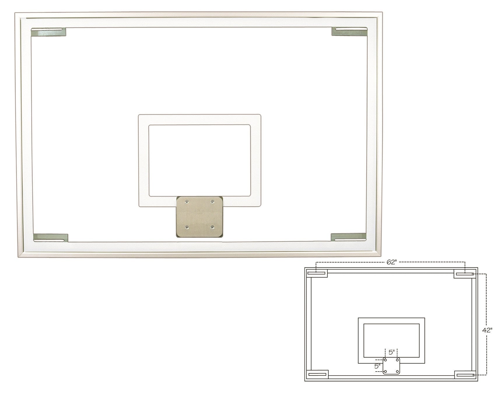 First Team Traditional Competition Glass Rectangular Conversion Backboard 48 x 72 inch-FT236