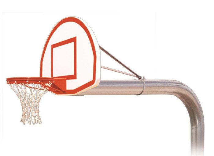 First Team Tyrant Max In Ground Outdoor Fixed Height Basketball Hoop 54 Inch Fan Shaped Aluminum