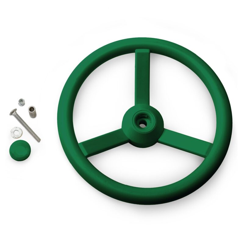 Gorilla-Playsets-Steering-Wheel-Green-W-Bolts-White-Back