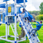 King-Swings-Captains-Castle-Vinyl-Swing-Set-Rock-Wall