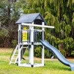 King-Swings-Care-Bear-Castle-Vinyl-Swing-Set-Side-Left