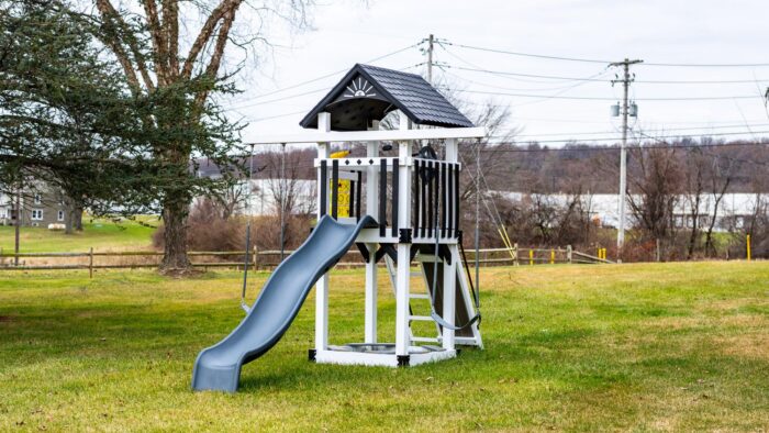 King-Swings-Care-Bear-Castle-Vinyl-Swing-Set-Side-Right
