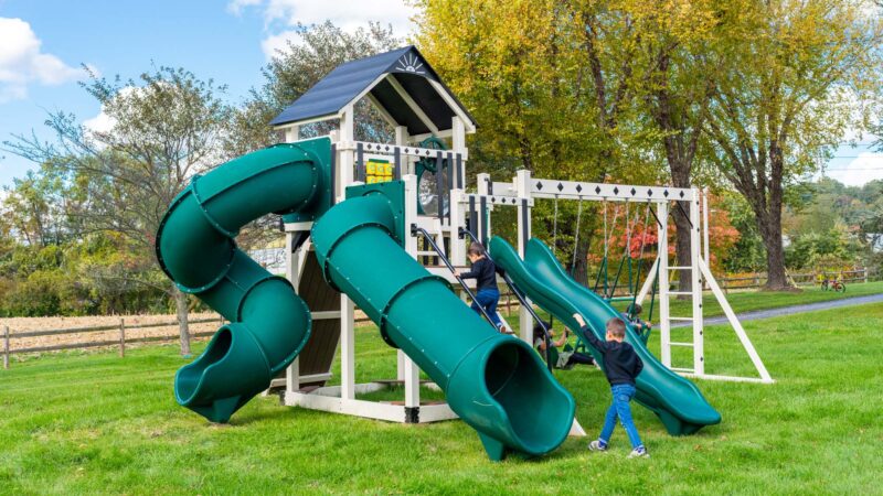 King-Swings-Eclipse-Vinyl-Swing-Set-Side-Left