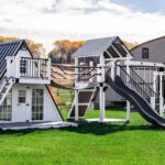 King-Swings-The-Chalet-A-Frame-Playset-Side-Left