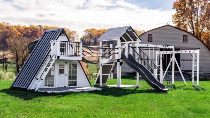 King-Swings-The-Chalet-A-Frame-Playset-Side-Left
