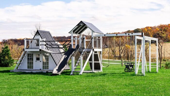 King-Swings-The-Chalet-A-Frame-Playset-Side-Right