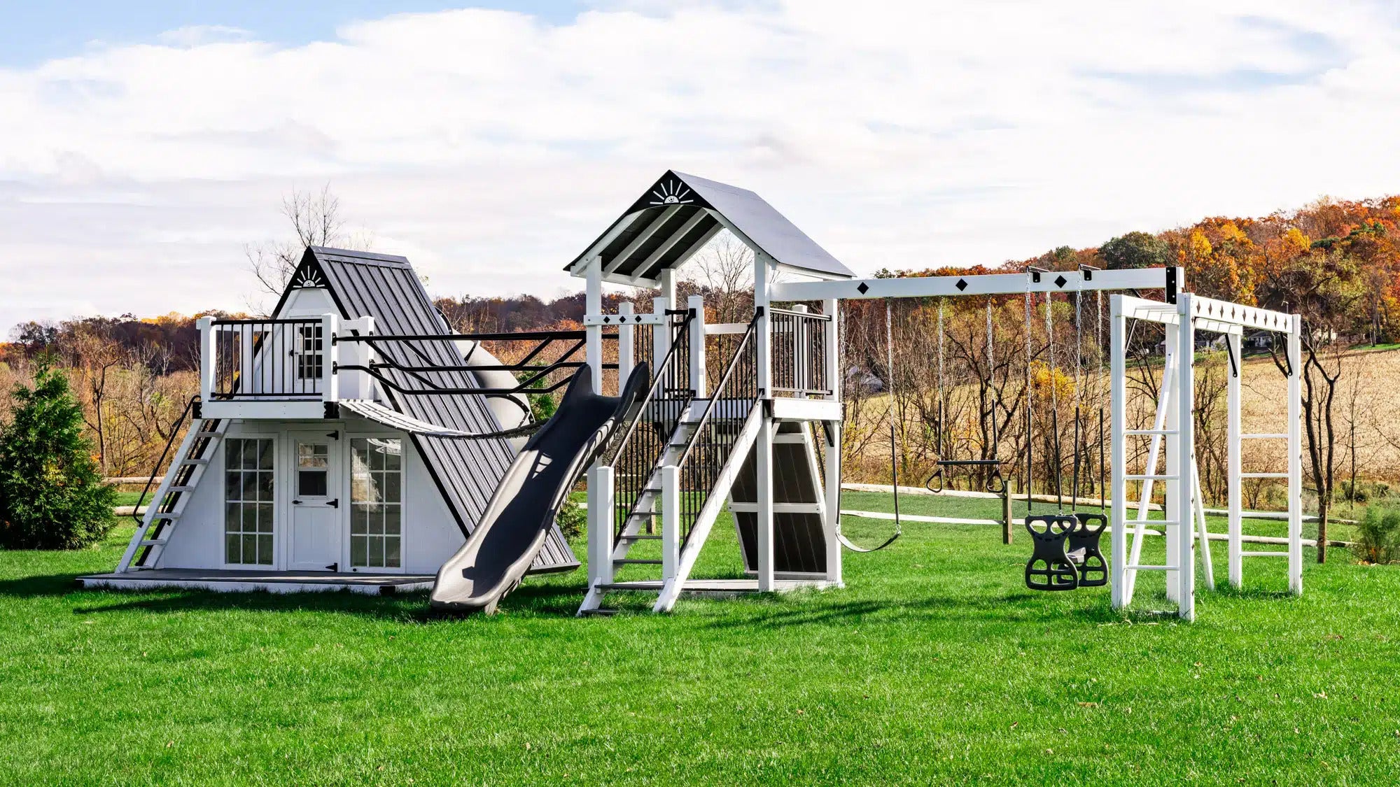 King-Swings-The-Chalet-A-Frame-Playset-Side-Right