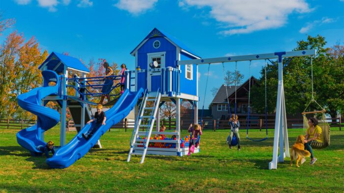 King-Swings-The-Chateau-Vinyl-Swing-Set-Side