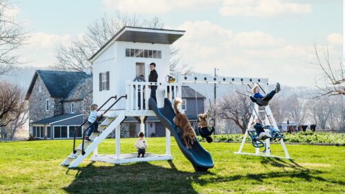 King-Swings-The-Cottage-Vinyl-Swing-Set-W-Kids