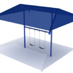 Playground-Equipment-8-Feet-Elite-Single-Post-Swing-With-Shade-1-Bay