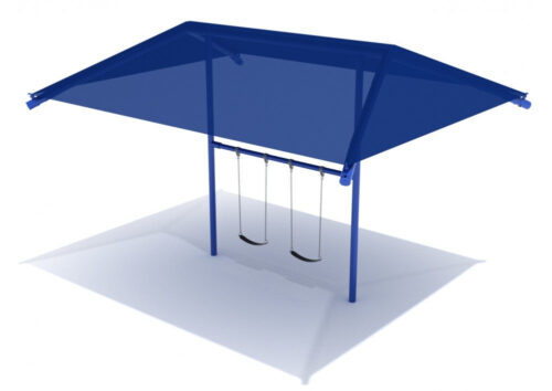 Playground-Equipment-8-Feet-Elite-Single-Post-Swing-With-Shade-1-Bay