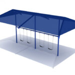 Playground-Equipment-8-Feet-Elite-Single-Post-Swing-With-Shade-2-Bays
