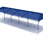Playground-Equipment-8-Feet-Elite-Single-Post-Swing-With-Shade-4-Bays