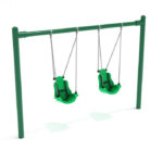 Playground-Equipment-8-Feet-High-Elite-Single-Post-Swing-With-Child-Adaptive-Seats