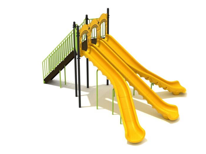 Playground-Equipment-8-Foot-Triple-Sectional-Split-Slide-Front