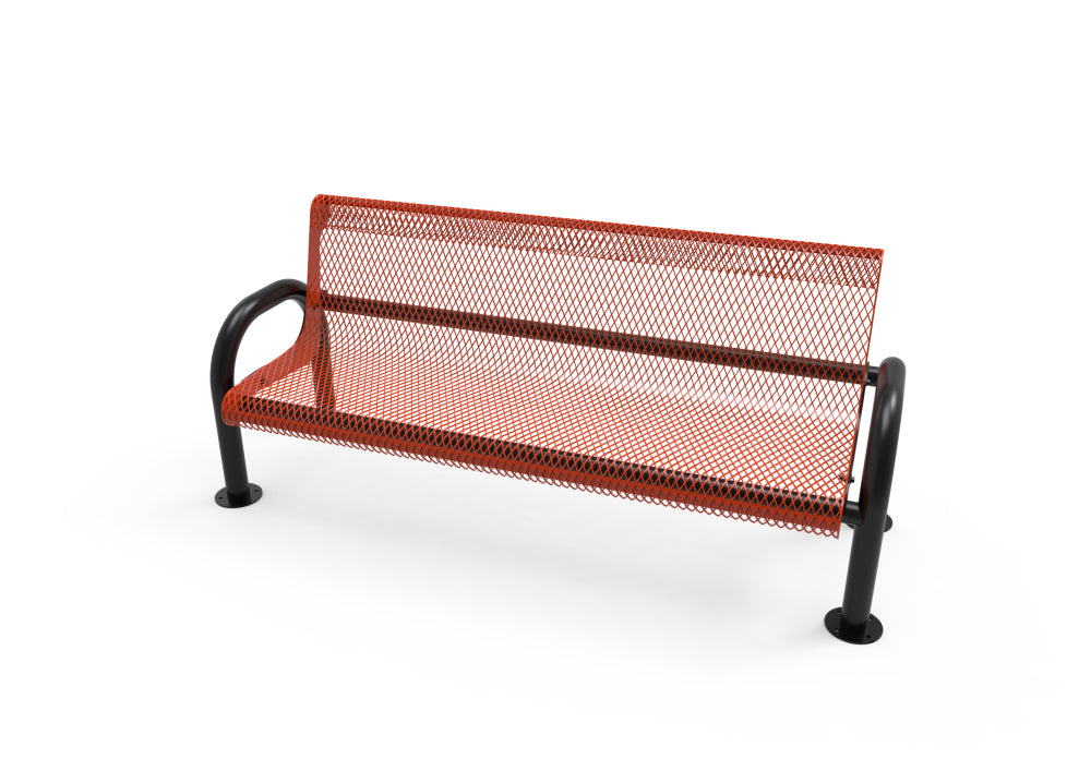 Playground-Equipment-Commercial-Amenities-Diamond-Pattern-MOD-Bench-W-Back-Red