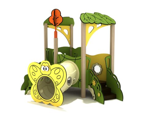 Playground-Equipment-Crimson-Queen-Canopy-Mini-Play-Structure-Steel-Guard-Front