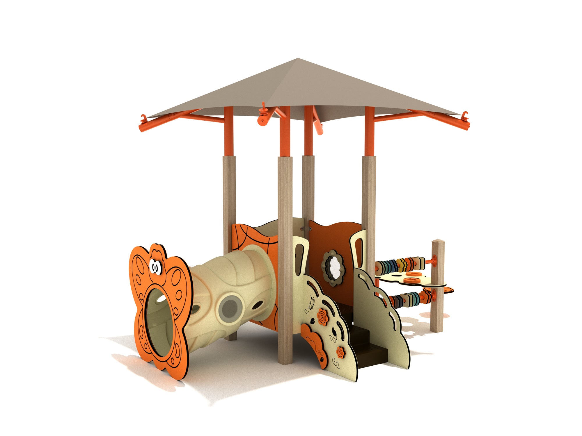 Playground-Equipment-Eastern-Redbud-Canopy-Mini-Play-Structure-Steel-Guard-Front