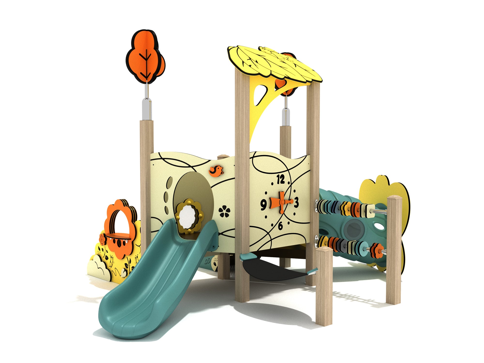 Playground-Equipment-English-Hawthorn-Canopy-Mini-Play-Structure-Iron-Guard-Back