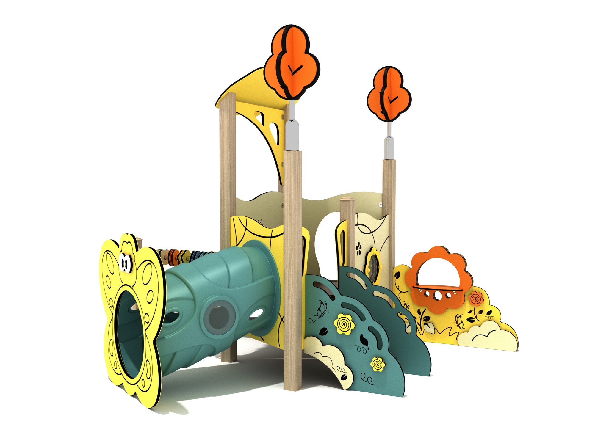Playground-Equipment-English-Hawthorn-Canopy-Mini-Play-Structure-Iron-Guard-Front