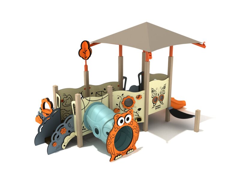 Playground-Equipment-Fuschia-Canopy-Mini-Play-Structure-Steel-Guard-Front