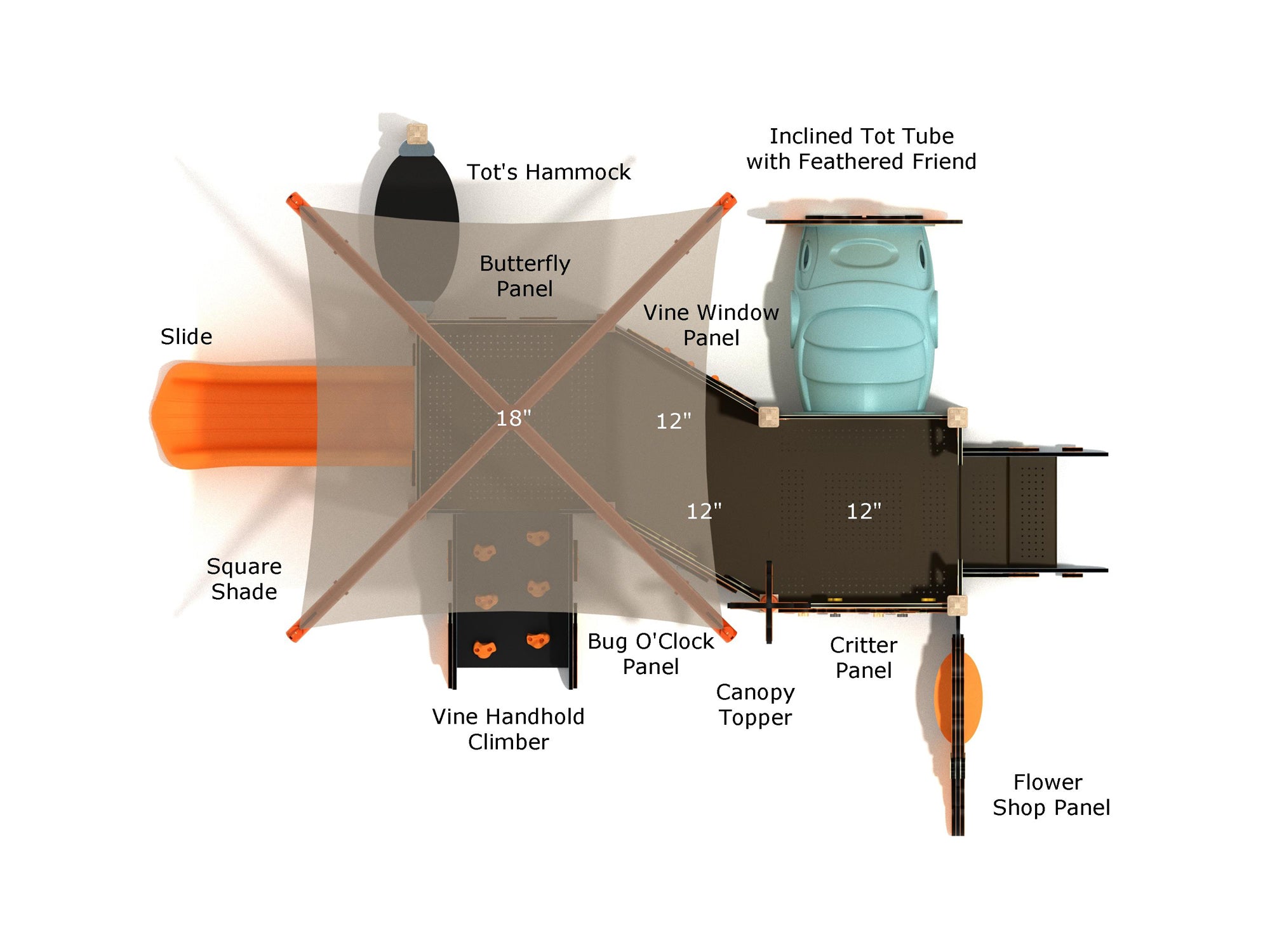 Playground-Equipment-Fuschia-Canopy-Mini-Play-Structure-Steel-Guard-Top-Info