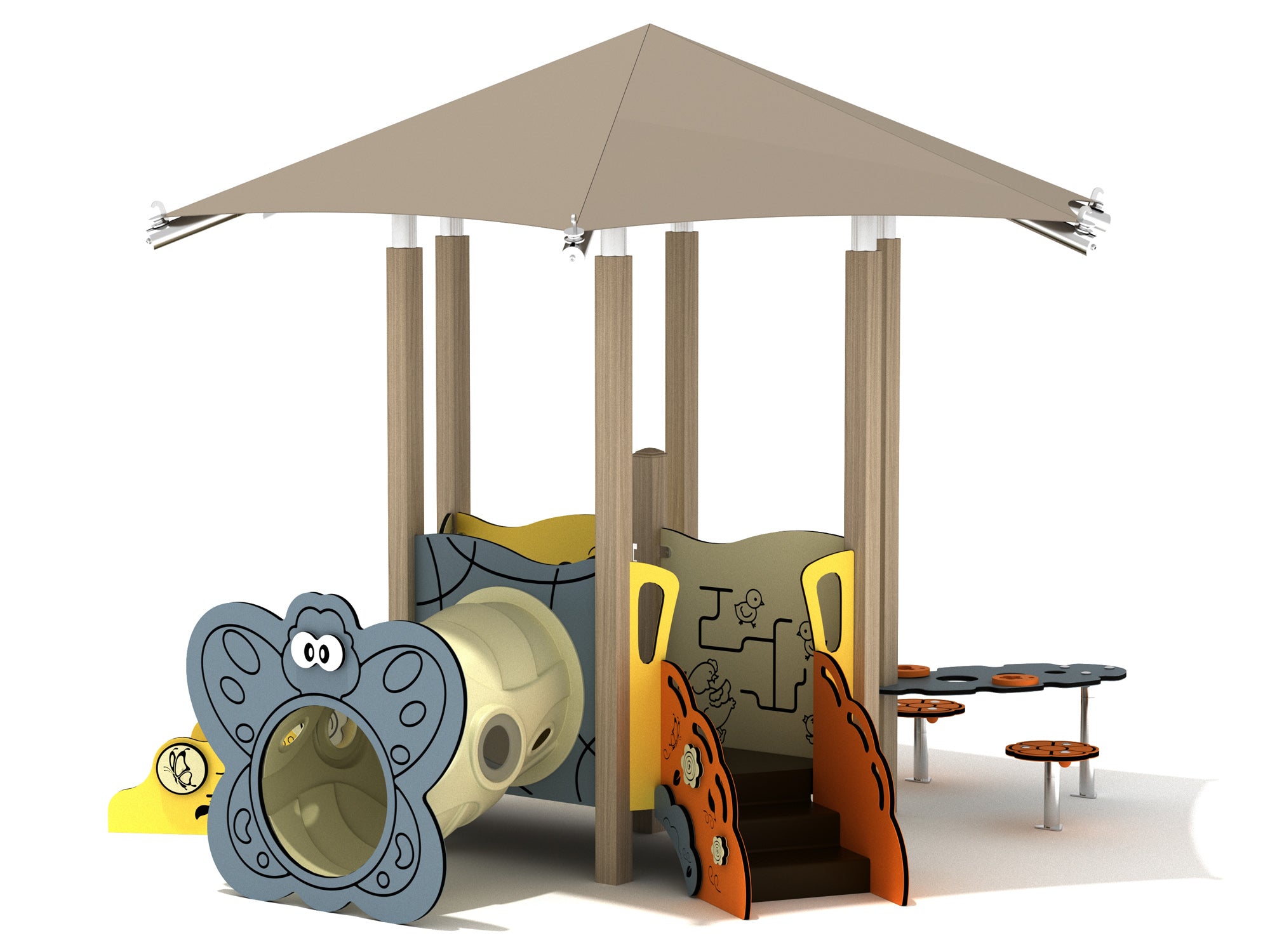 Playground-Equipment-Lilac-Canopy-Mini-Play-Structure-Iron-Guard-Back