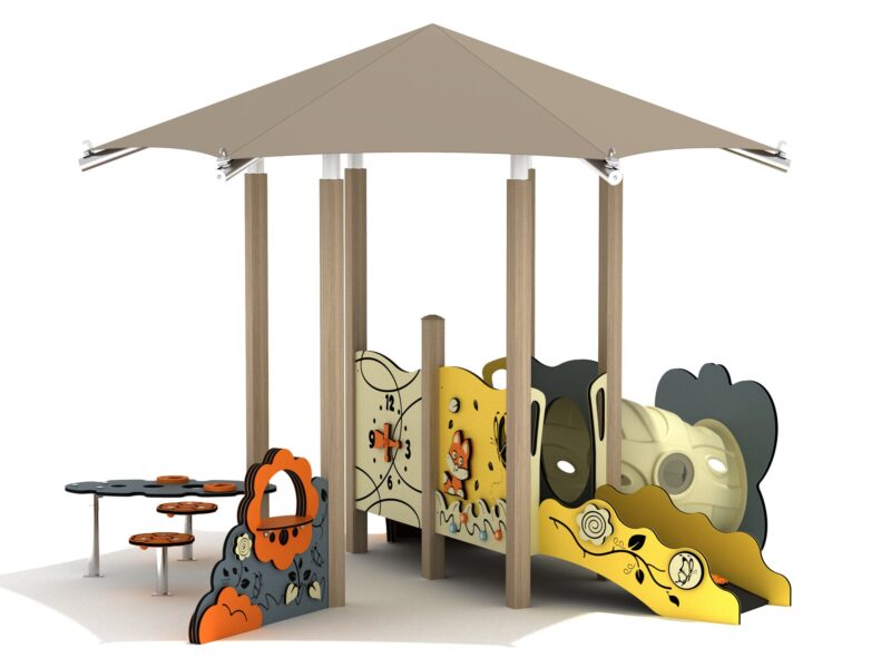 Playground-Equipment-Lilac-Canopy-Mini-Play-Structure-Iron-Guard-Front