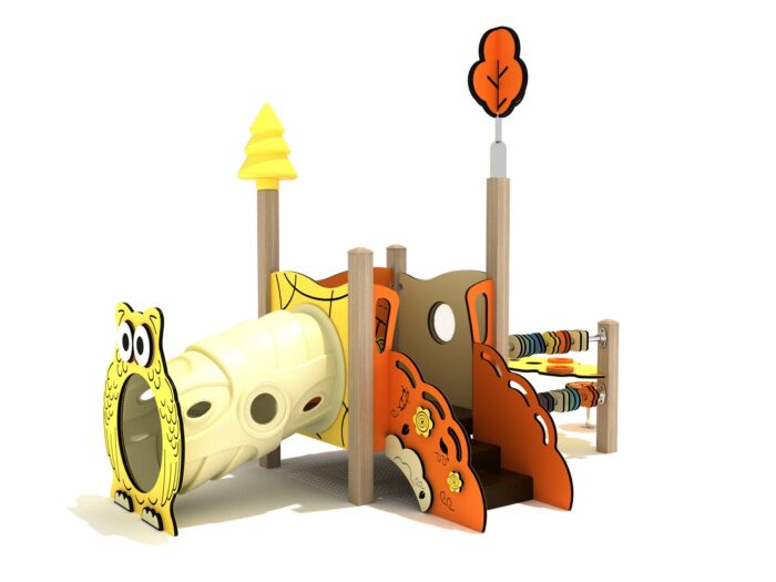Playground-Equipment-Siberian-Cypress-Canopy-Mini-Play-Structure-Iron-Guard-Front