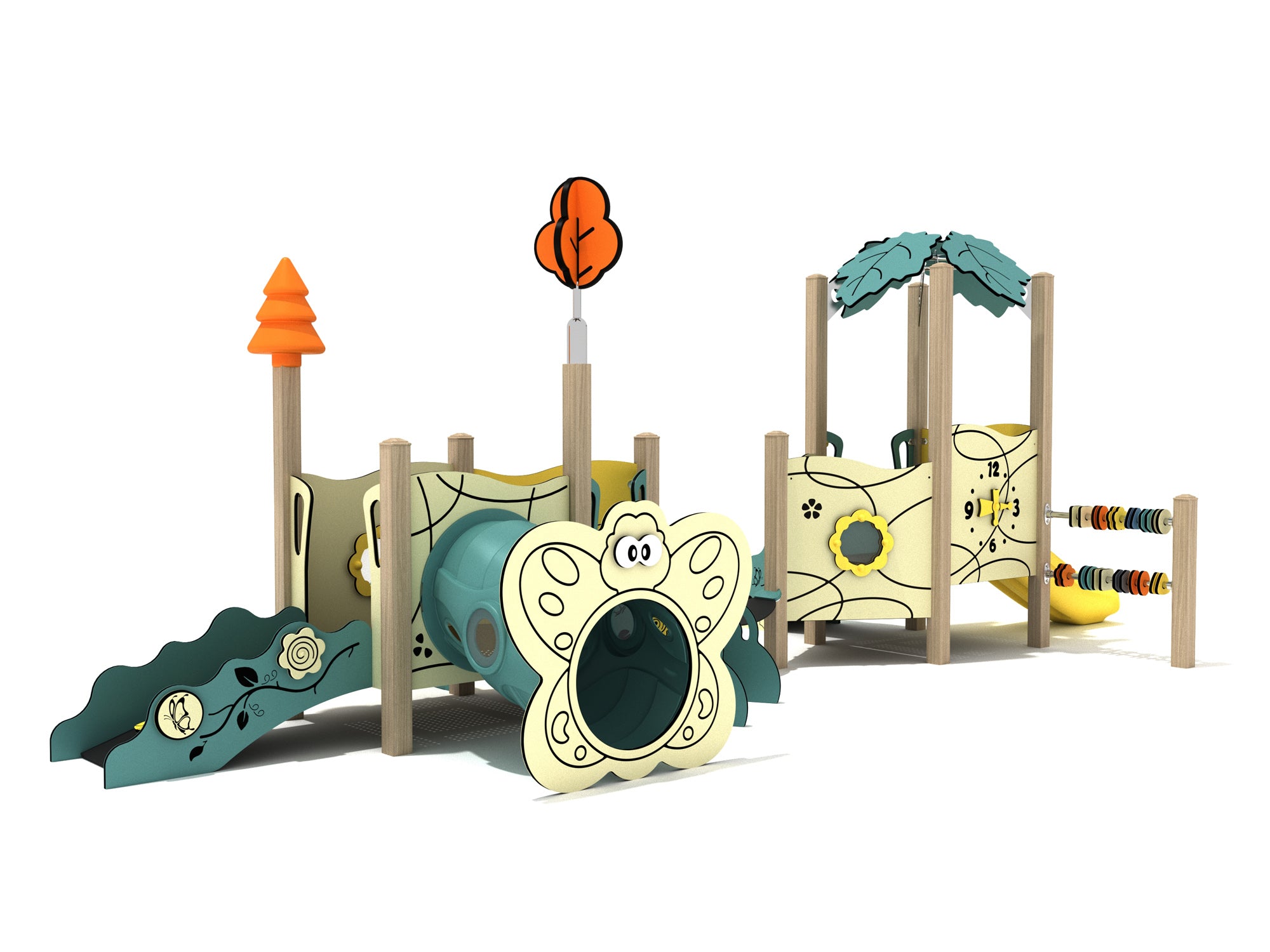 Playground-Equipment-Star-Anise-Canopy-Mini-Play-Structure-Iron-Guard-Front