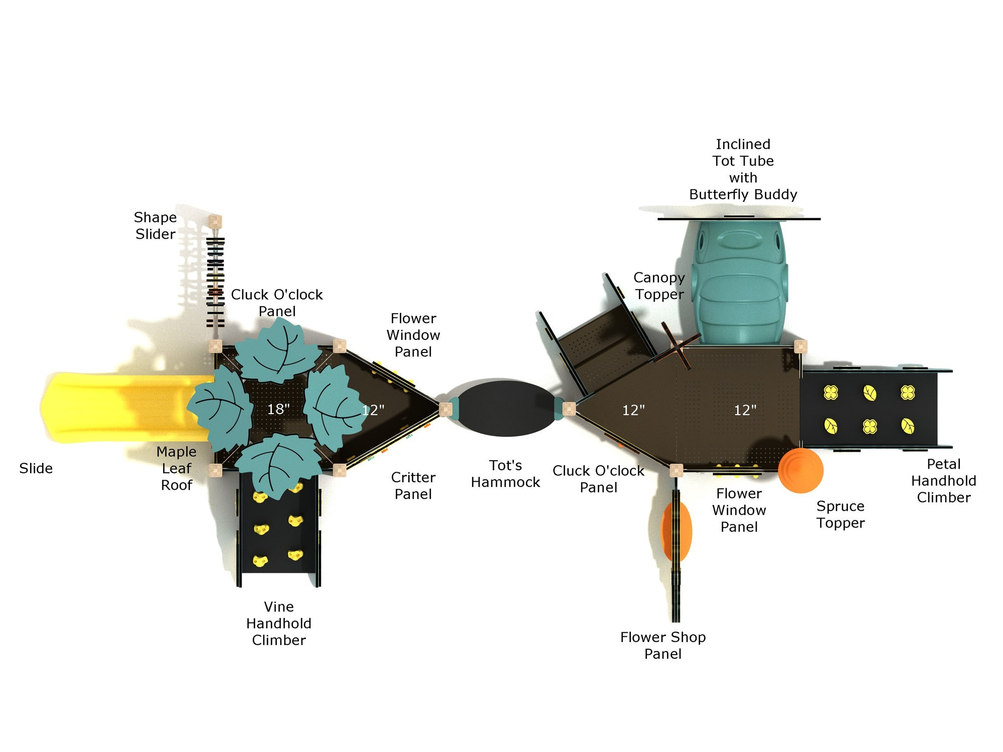 Playground-Equipment-Star-Anise-Canopy-Mini-Play-Structure-Steel-Guard-Top-Info