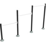 Playground-Equipment-Triple-Station-Inclined-Chin-Up-Bars