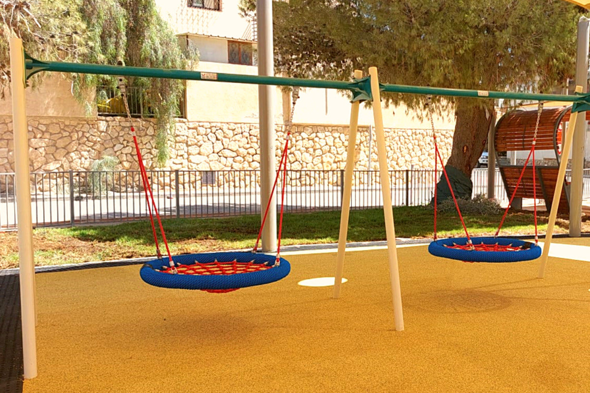 Psagot-Commercial-Playgrounds-Birds-Nest-Swing-Build