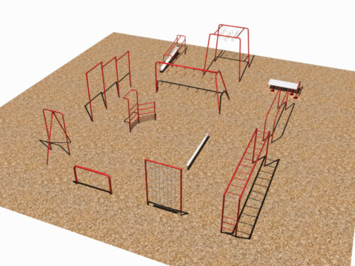 Sports-Play-12-Unit-Fitness-Course-w-Horizontal-Ladder
