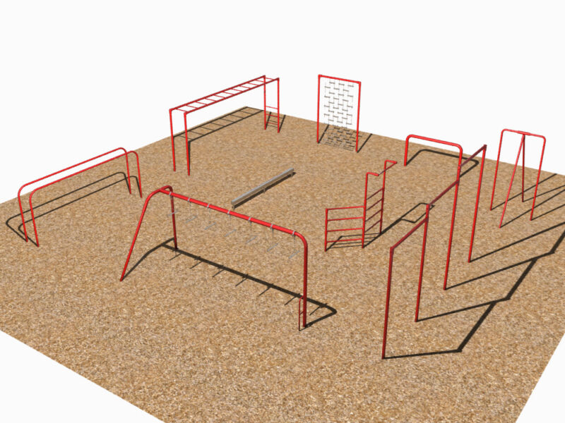 Sports-Play-9-Unit-Fitness-Course-w-Jr-Horizontal-Ladder