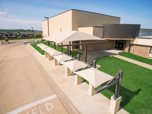 Superior Shade Bleacher Series Suspended Cantilever Fabric Shade