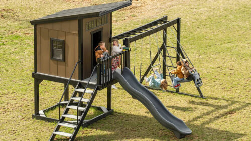 King Swings The Cottage Naturalist Vinyl Swing Set