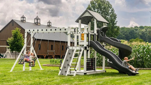 King Swings Treasure Cove Vinyl Swing Set